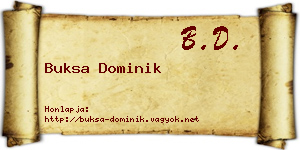 Buksa Dominik névjegykártya